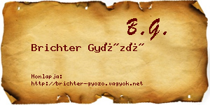 Brichter Győző névjegykártya